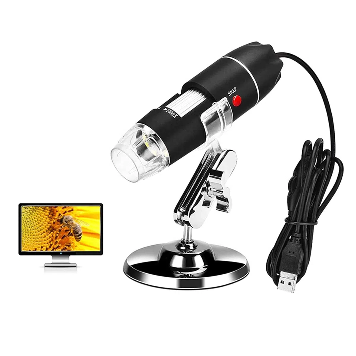 Mikroskop, 40-160. 0x USB. Mikroskop cyfrowy mikroskop mikroskopowy Mikroskop Mikroskopowy Przenośny mikroskop ręczny z 8 DOPROWADZIŁO Na PC.(1600X)