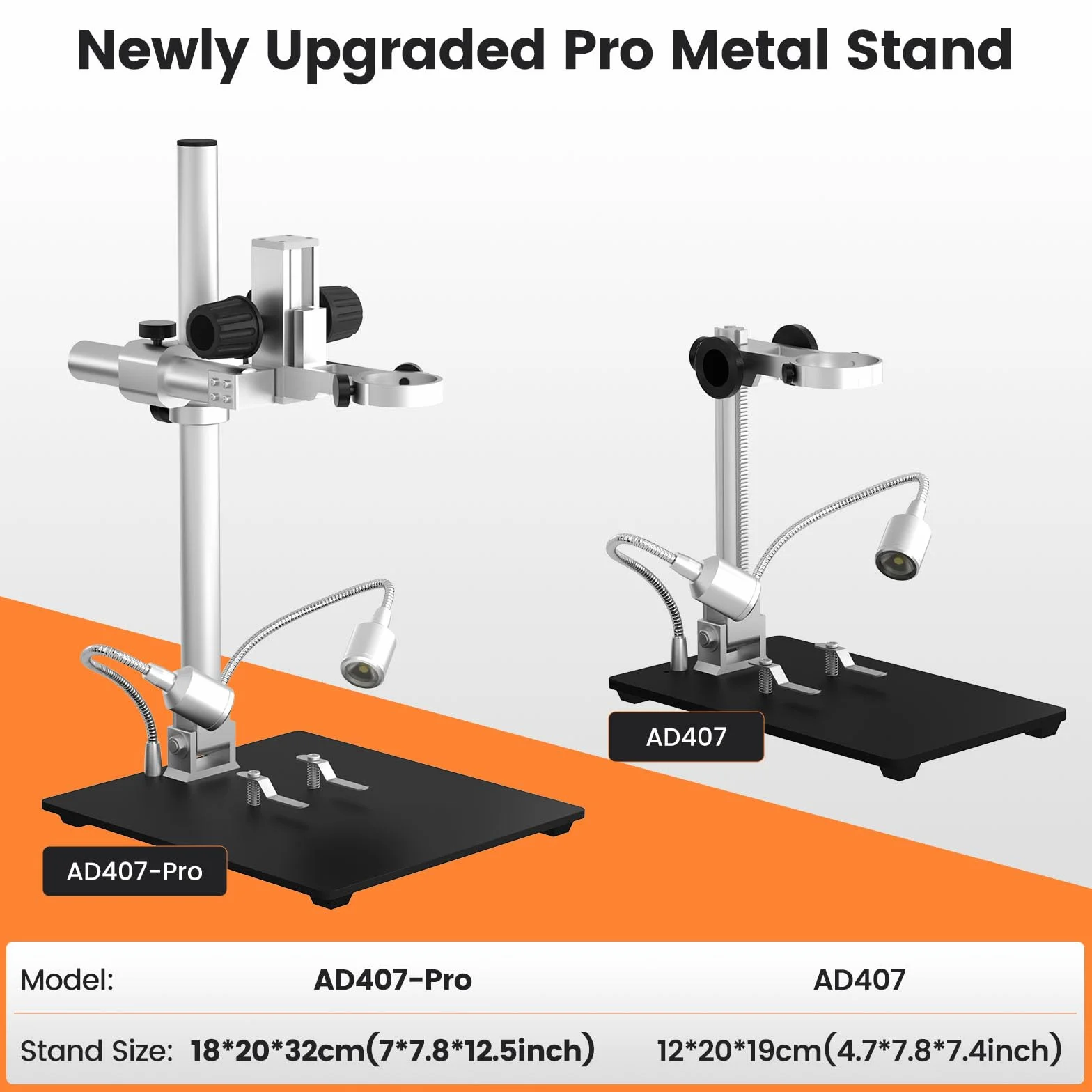 Andonstar AD407 Pro 3D HDMI lutowany mikroskop cyfrowy, 4MP 2160P UHD Nagrywanie wideo, 7-calowy regulowany ekran LCD USB Wideo Elektroniczne mikroskopy do naprawy, Płytka drukowana, SMT SMD DIY