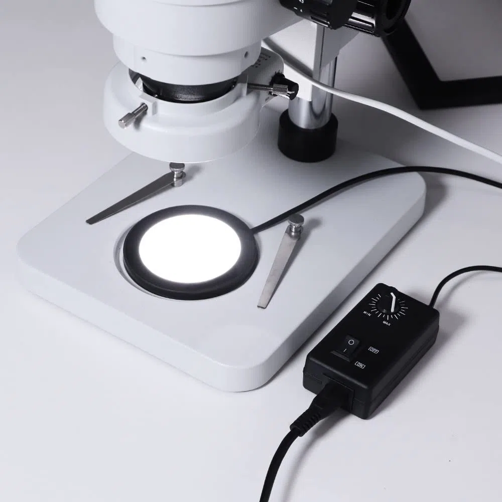 Akcesoria mikroskopowe Regulowany pierścień Dolne źródło światła LED Mikroskop Lampa oświetlająca podświetlenie do elektronicznego wideo stereo