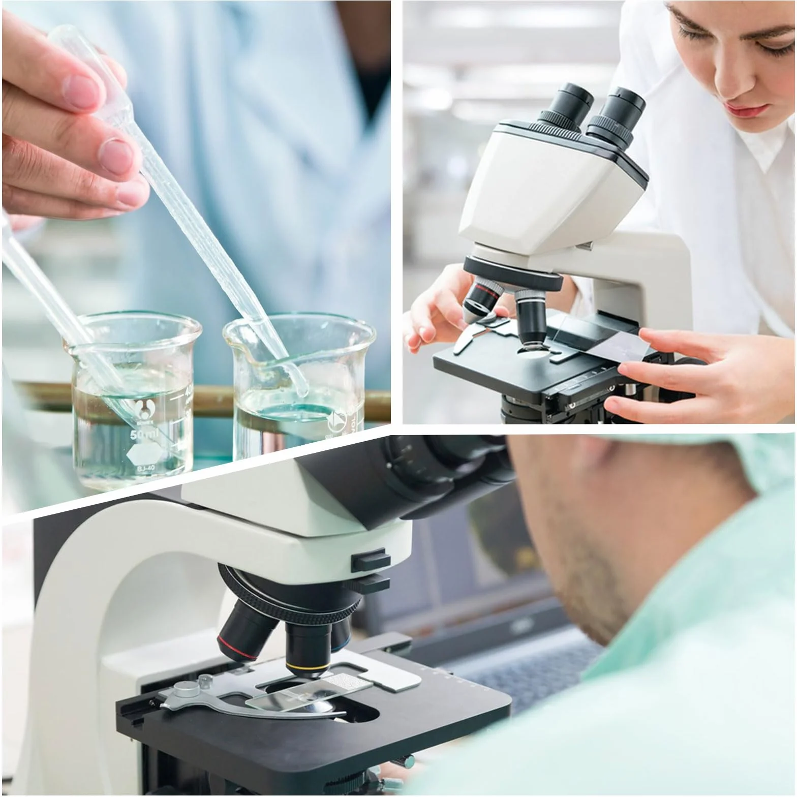XREE 100 sztuk wstępnie oczyszczonych szkieł mikroskopowych i 200 sztuk szkieł kryjących do mikroskopu, z 5 kroplomierzem, do laboratoriów, biologii, nauki, nauki