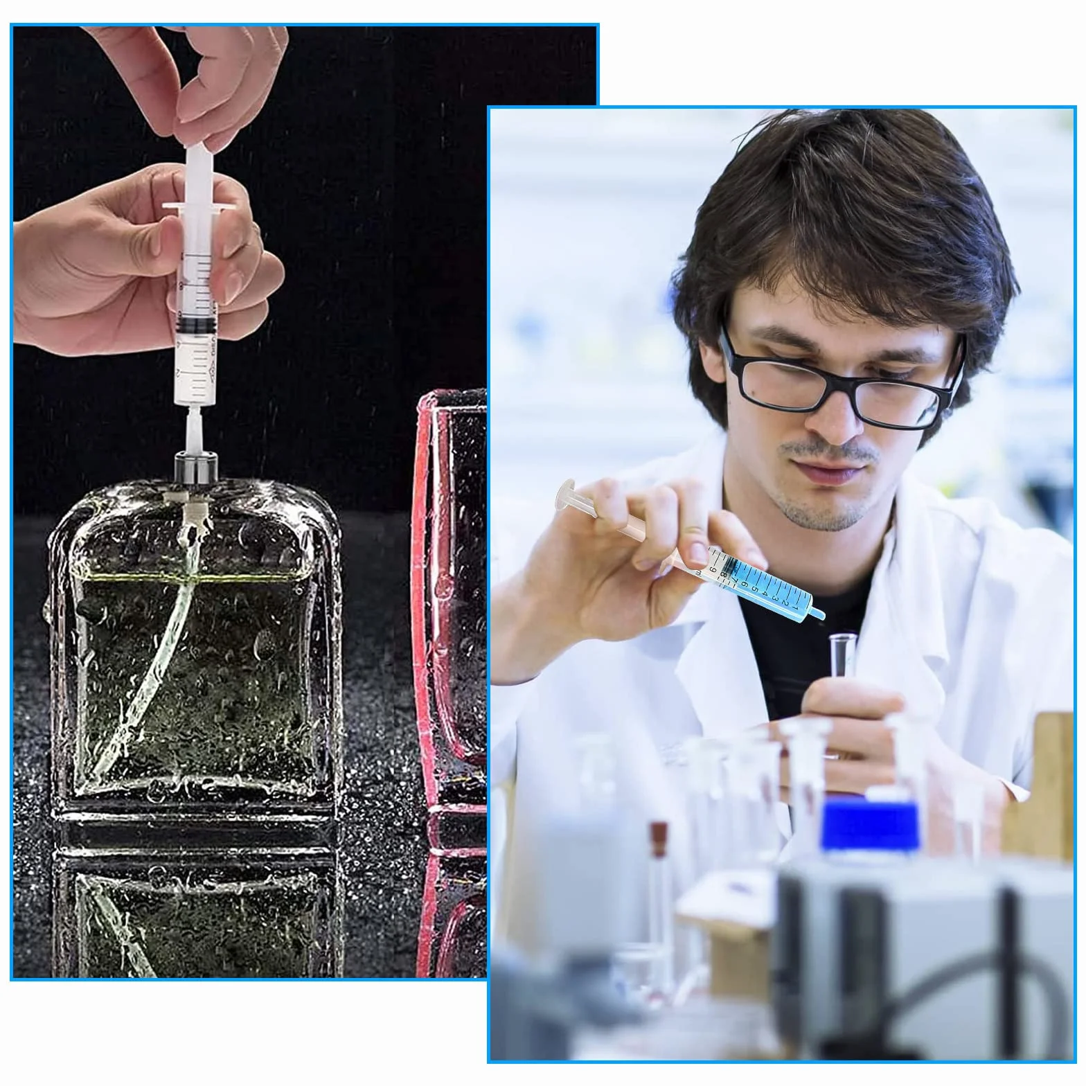 Strzykawki 10 ml, tworzywo sztuczne, z pokrywką, do płynu, sterylne strzykawki bez igły, do laboratorium naukowego, pomiaru i wydawania karmienia zwierząt, nawadniania roślin