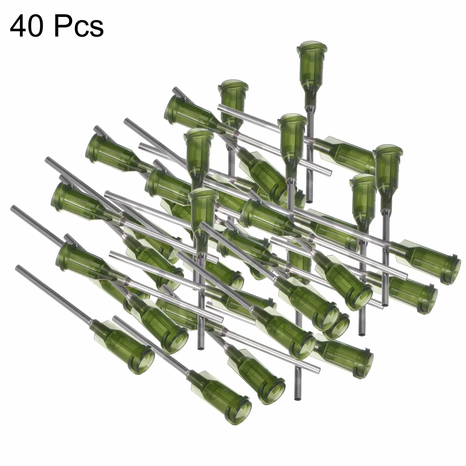QUARKZMAN Przemysłowa końcówka dozująca z Luer-Lock do pistoletu do klejenia płynnego, 14 G 1", 40 sztuk oliwkowych