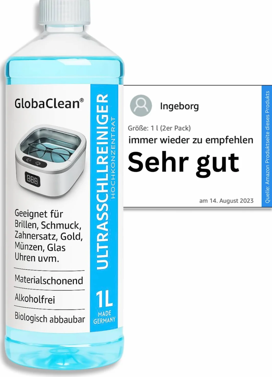 Ultrasonic Cleaner koncentrat 1 l – ultradźwiękowy środek czyszczący do okularów, biżuterii, protez, warsztatu