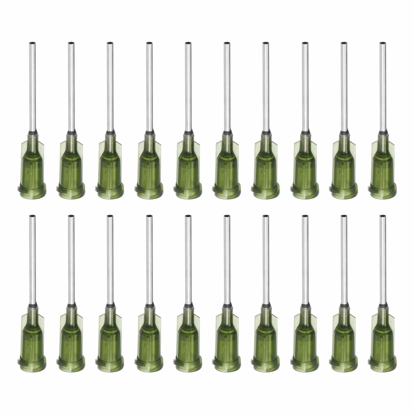 QUARKZMAN Przemysłowa końcówka dozująca z Luer-Lock do pistoletu do klejenia płynnego, 14 G 1", 40 sztuk oliwkowych