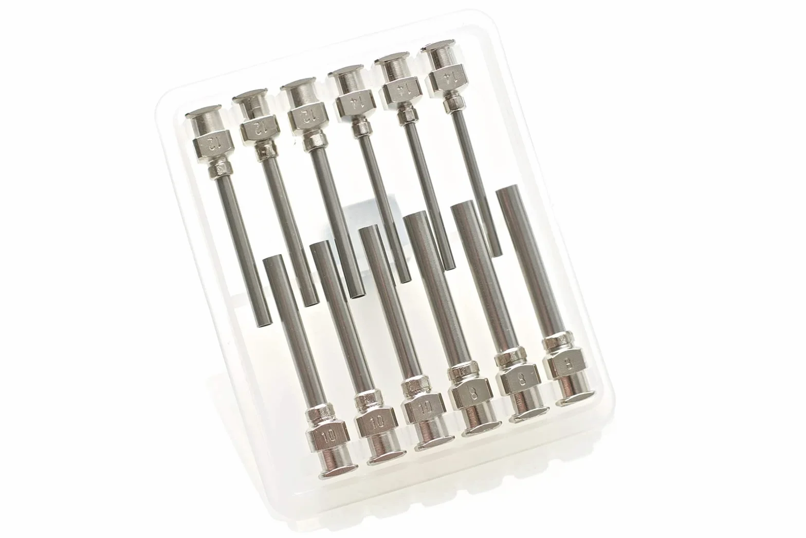 12 szt. 8G / 10G / 12G / 14G zestaw igieł do dozowania 50 mm, strzykawka ze stali nierdzewnej Dozing Blunt Tip - końcówki końcówki, wszystkie metalowe