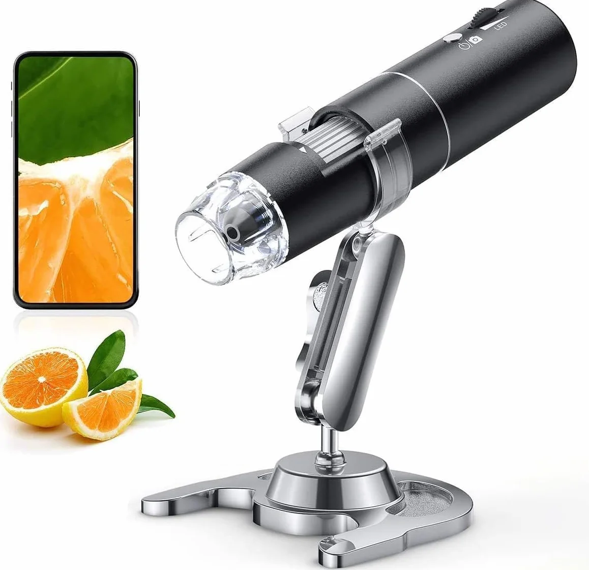 Bezprzewodowy mikroskop cyfrowy Skybasic 50X-1000X WiFi ręczny zoom powiększający 1080P FHD 2.0 MP 8 LED kompatybilny ze smartfonami i tabletami Android i iOS Windows Mac