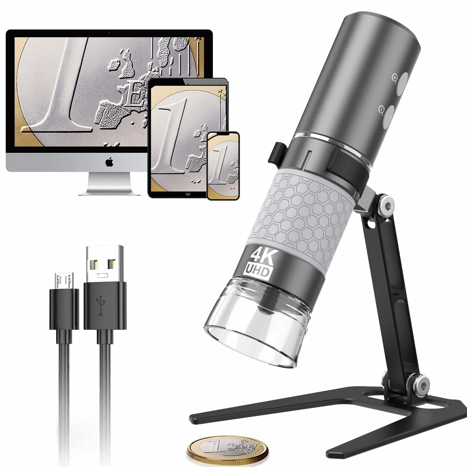 Bezprzewodowy mikroskop cyfrowy 4K HD Wi-Fi mikroskop kamera cyfrowa lupa kompatybilna z telefonami iPhone/Android i PC