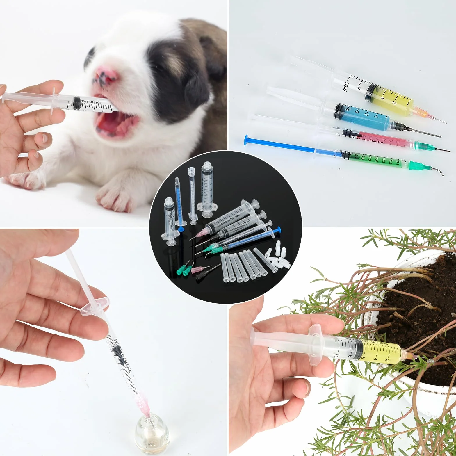 8 sztuk strzykawki 1/5/10 ml, strzykawka z tworzywa sztucznego, strzykawki z tępą igłą, strzykawka dozująca, strzykawka ogrodnicza, ze strzykawką do eksperymentu, dozowania, pomiaru płynów