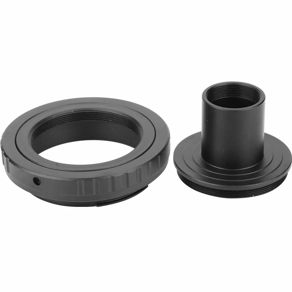 Pierścień adaptera okularu mikroskopu Qiilu, metalowy pierścień adaptera 23.2mm okular mikroskopu z mocowaniem T do mocowania lustrzanka