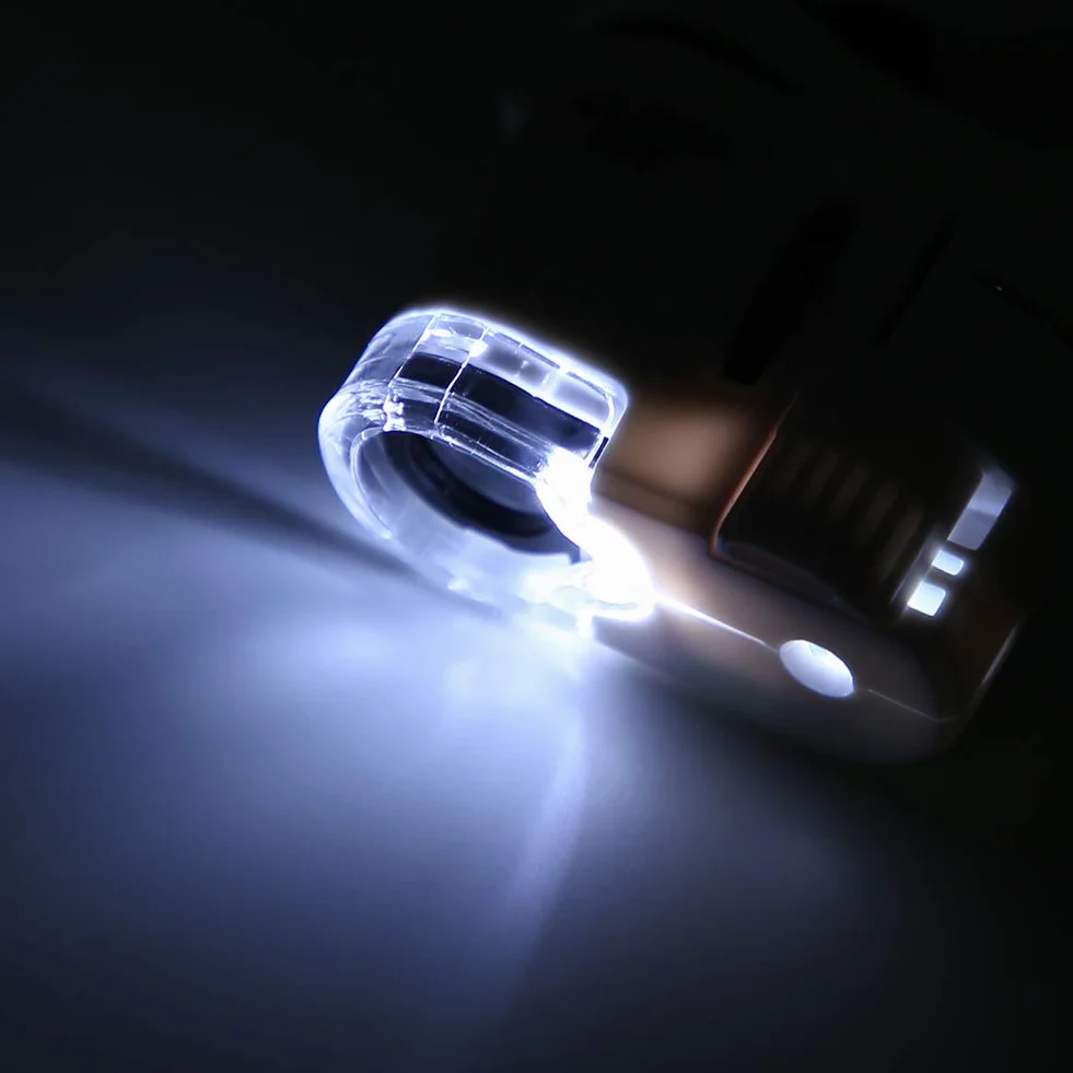 Mikroskop na telefon komórkowy z klipsem, światło UV, mini klips do telefonu komórkowego 9595 W, 60 x mini mikroskop do wykrywania walut, biżuterii i oceny antyków