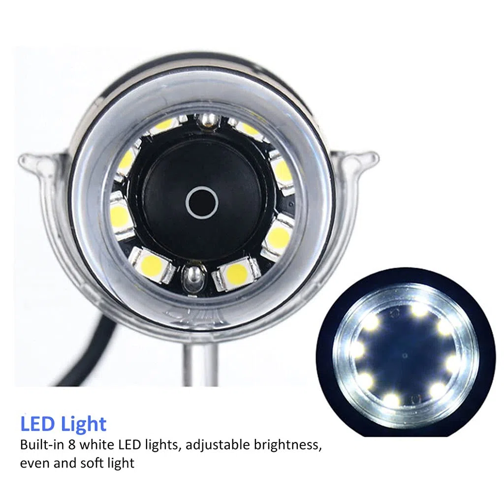 D-500X Profesjonalny przenośny mikroskop cyfrowy 500X 2MP regulowany elektroniczny endoskop, 8 diod LED ze stojakiem