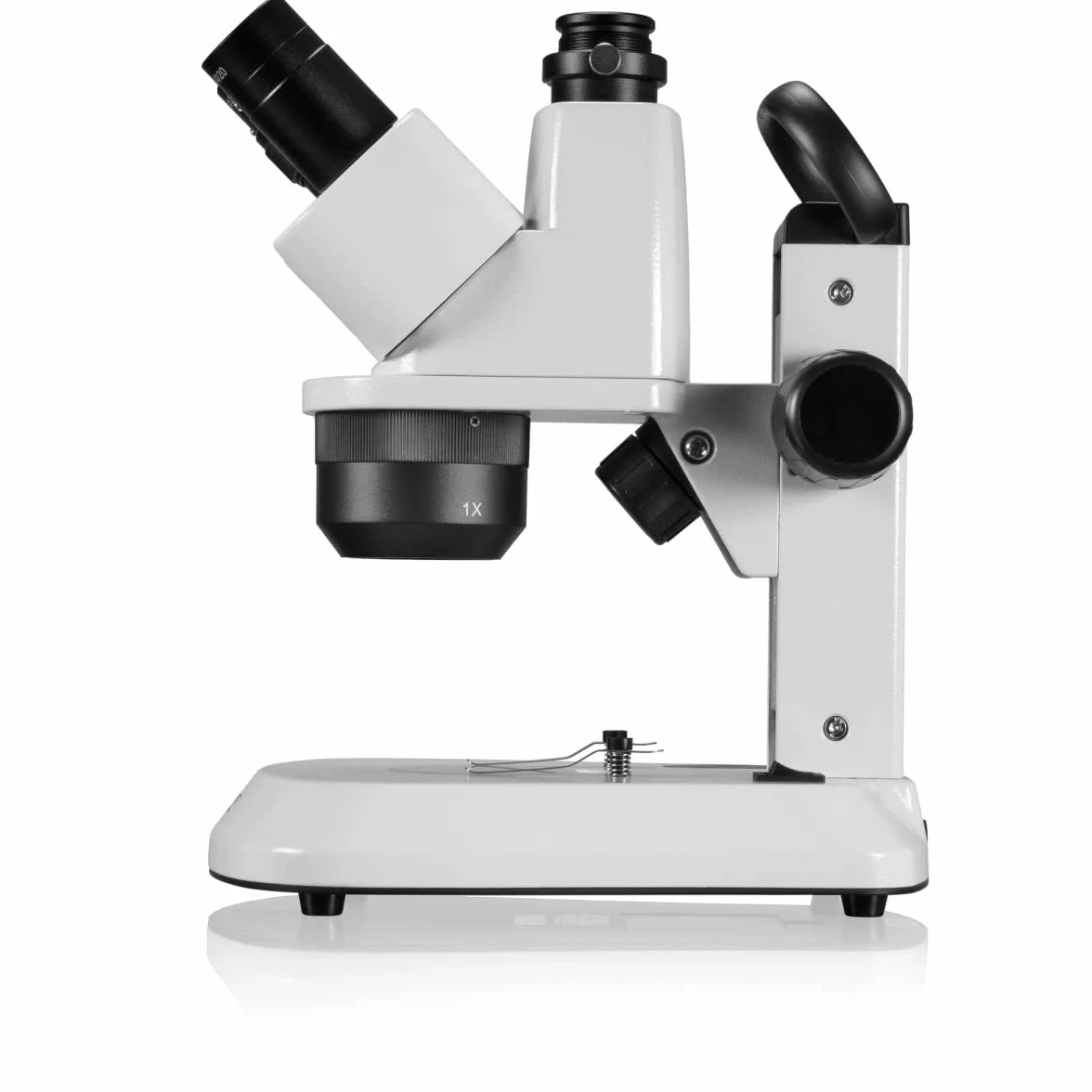 Bresser Trójokularowy stereomikroskop Analyth STR Trino 10 x – 40 x z osobno ściemnianym światłem LED w górę i w górę i z uchwytem do przenoszenia